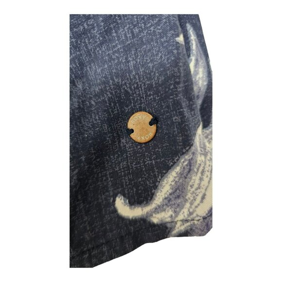 Roxy Blouse Top Women XS Off The Shoulders Moon Sapphire Blue Boho Peasant - Picture 5 of 12